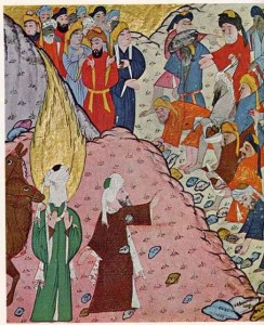 Persian miniature. Public domain.