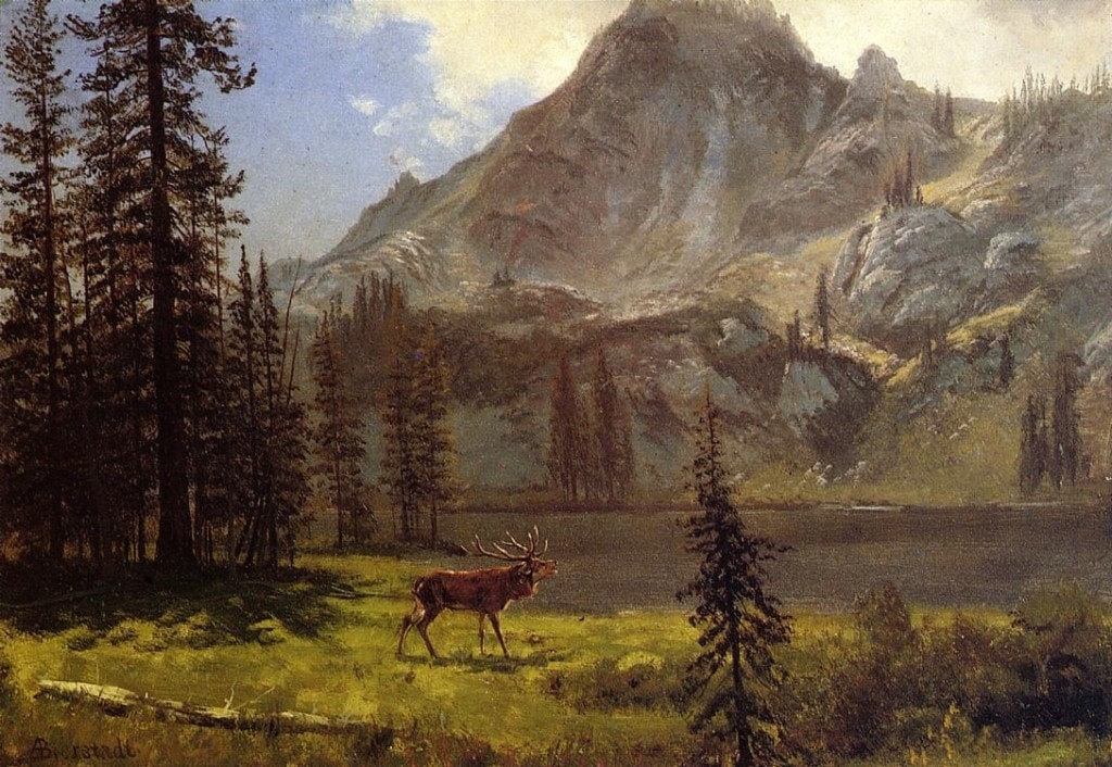 Painting by Albert Bierstadt. Public domain.