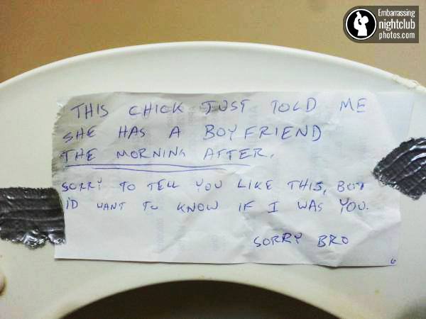 Under the toilet seat…