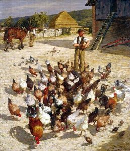 Painting: “A Sussex Farm,” by Henry Herbert La Thangue. Public domain.