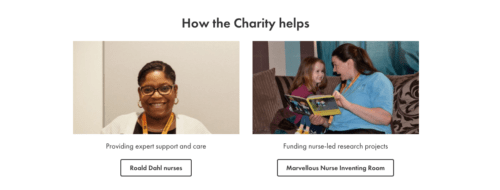 Screenshot: How the Charity Helps: 
